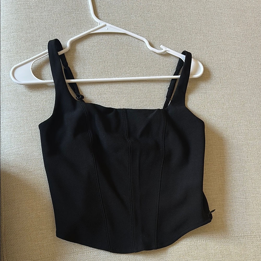 Abercrombie & Fitch Cropped Black Corset Top - M